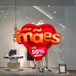 Adesivo Vitrine Dia das Mães 50% de Desconto