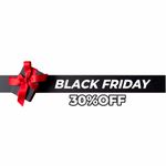 Adesivo para Vitrine Black Friday Fita Presente 30% OFF
