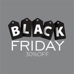 Adesivo para Vitrine Black Friday 30% OFF Etiquetas