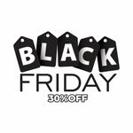 Adesivo para Vitrine Black Friday 30% OFF Etiquetas