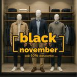 Adesivo para Vitrine Black Novembro 50% Desconto
