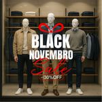 Adesivo para Vitrine Black Novembro Sale 30% OFF Promoção