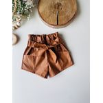 short couro caramelo