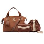 Kit Bolsa 3 Peças - M.Basic + Saco Vegas + Carteira Vegas brinde - Caramelo