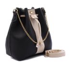 Kit Bolsa 3 Peças - M.Basic + Saco Vegas + Carteira Vegas brinde - Preto Com Off White