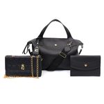 Kit Bolsa 3 Peças - Bolsa Milão + Bolsa Cute + Porta Documentos Brinde - PRETO