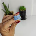 ANEL AJUSTÁVEL PEDRA CIANITA AZUL DOURADO - CLAREZA MENTAL