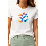 Camiseta Unissex Mantra OM Meditação - Cor Branco