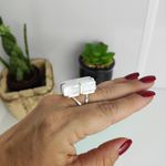 ANEL AJUSTÁVEL PEDRA SELENITA PRATEADO - ELEVAÇÃO ESPIRITUAL