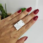 ANEL AJUSTÁVEL PEDRA SELENITA PRATEADO - ELEVAÇÃO ESPIRITUAL