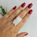 ANEL AJUSTÁVEL PEDRA SELENITA DOURADO - ELEVAÇÃO ESPIRITUAL