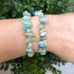 Pulseira de Cascalho Pedra Amazonita - Esperança e Paz