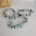 Pulseira de Cascalho Pedra Larimar / Alegria e Bem-estar