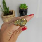 Anel Ajustável Pedra Olho de Tigre Prateado - Confiança e Abundância