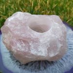 Porta Vela Quartzo Rosa - Amor e Paz