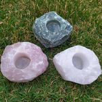 Porta Vela Quartzo Rosa - Amor e Paz