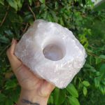Porta Vela Quartzo Rosa - Amor e Paz