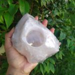 Porta Vela Quartzo Rosa - Amor e Paz