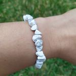 Pulseira de Cascalho Pedra Howlita - Calma e Paz