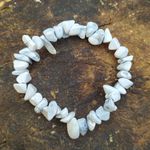 Pulseira de Cascalho Pedra Howlita - Calma e Paz