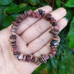 Pulseira de cascalho Pedra Rodonita - Equilíbrio Emocional