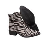 Bota Bico Fino Feminina Couro Zebra