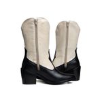 Bota Western Sofia Cano Médio Preta com Off White