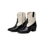 Bota Western Laura Off White com Preto