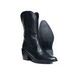Bota Western Sofia Cano Médio Croco Preto
