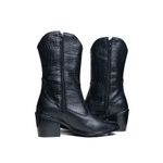 Bota Western Sofia Cano Médio Croco Preto
