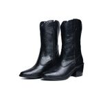 Bota Western Sofia Cano Médio Croco Preto