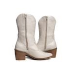 Bota Western Sofia Cano Médio Croco Off White