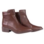 Bota Feminina Bico Fino Couro Chocolate