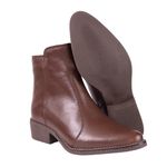 Bota Feminina Bico Fino Couro Chocolate