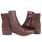 Bota Feminina Bico Fino Couro Chocolate