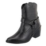 Bota Western Helen Preta Couro Legitimo 