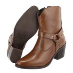 Bota Western Helen Conhaque Couro Legitimo 