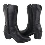 Bota Western Ayla Preta Couro Legitimo