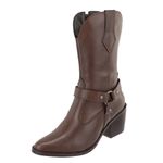 Bota Western Ayla Chocolate Couro Legitimo