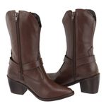 Bota Western Ayla Chocolate Couro Legitimo