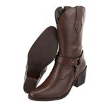 Bota Western Ayla Chocolate Couro Legitimo