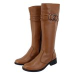 Bota Montaria Alana Conhaque Couro Legitimo