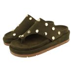 Flatform Vivi Camurça Verde Musgo