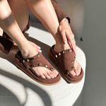 Flatform Vivi Camurça Marrom