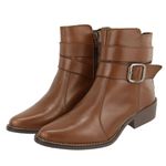 Bota Jessica Conhaque Couro Legitimo