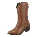 Bota Western Maira Conhaque Couro Legitimo