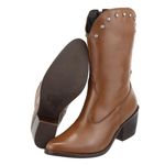 Bota Western Maira Conhaque Couro Legitimo