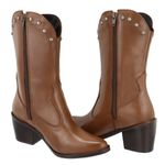 Bota Western Maira Conhaque Couro Legitimo