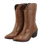 Bota Western Maira Conhaque Couro Legitimo