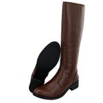 Bota Montaria Livia Chocolate Couro Legitimo